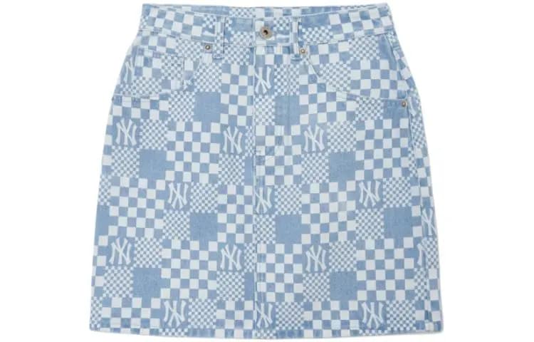 MLB New York Yankees Qadın Denim Mini Ətək Açıq Mavi