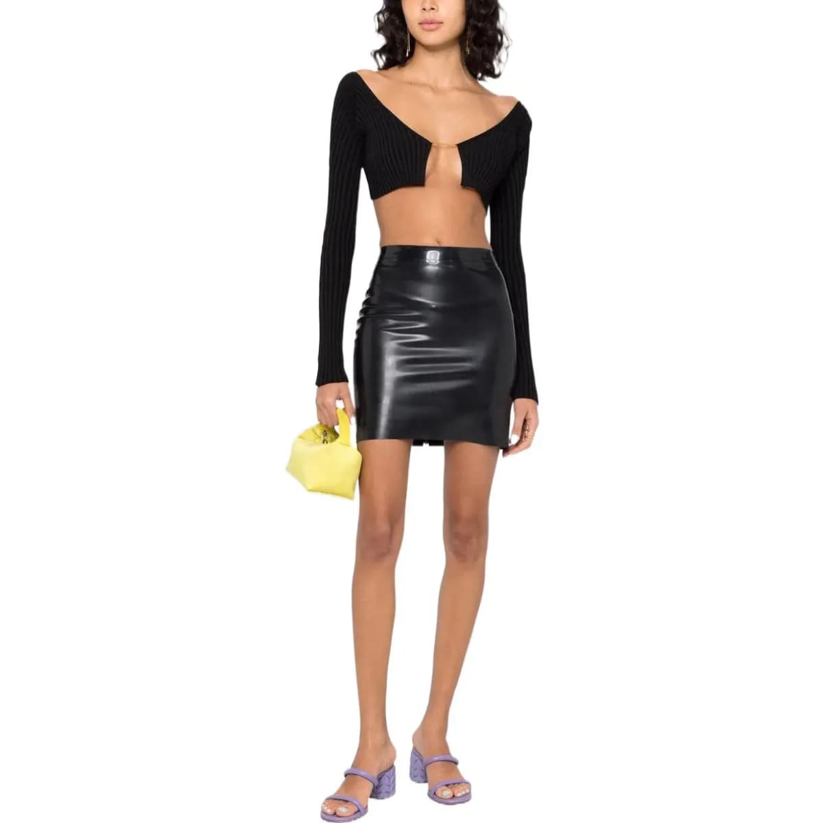 Jacquemus La Maille Pralu Micro Charm Logo Cardigan Black 2