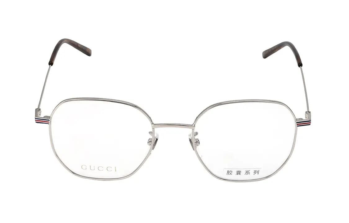 【Prescription Available】GUCCI Fashion Square Alloy Optical Glasses Silver Men's Optical Eyewear 5