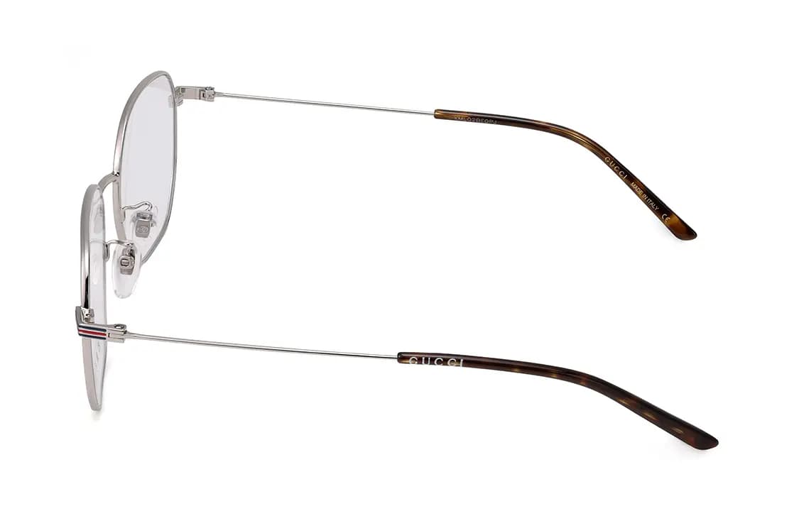 【Prescription Available】GUCCI Fashion Square Alloy Optical Glasses Silver Men's Optical Eyewear 6