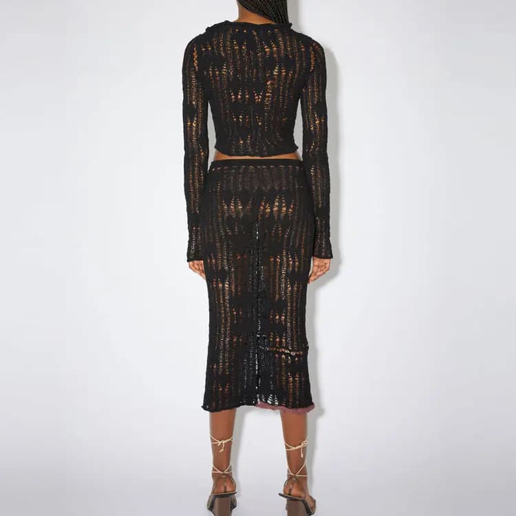 Acne Studios Qadın Örme Uzun Ətək Qara 3