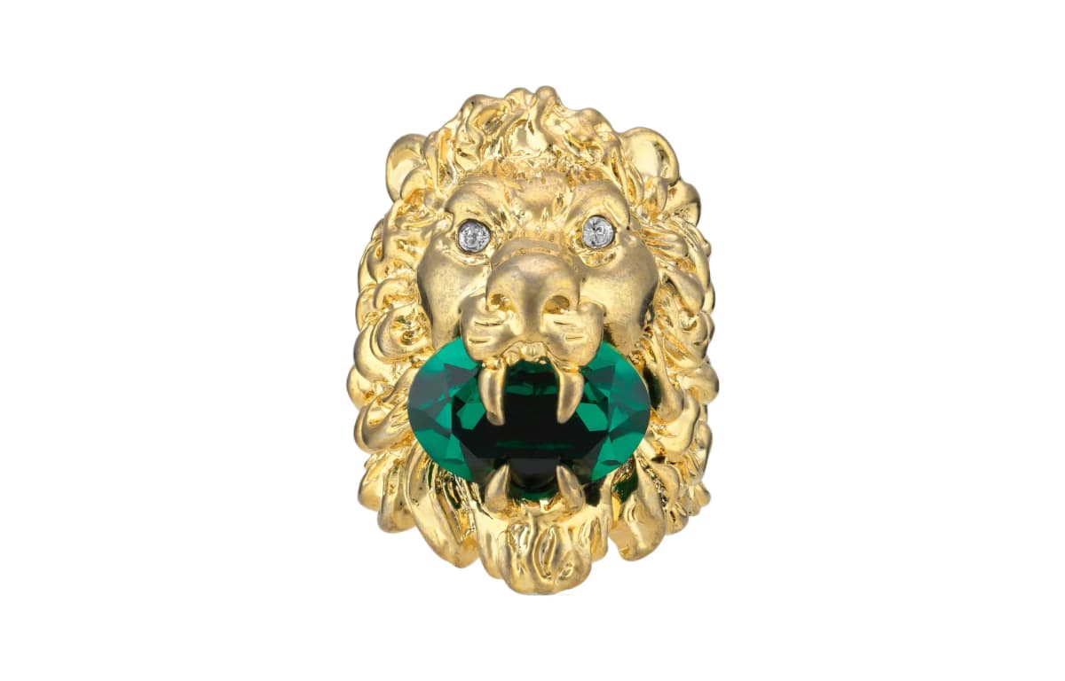 GUCCI Lion Head Üzük Qadın Qızılı