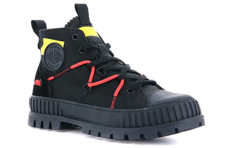Palladium Outdoor Boots Unisex Black Yellow/Red 3