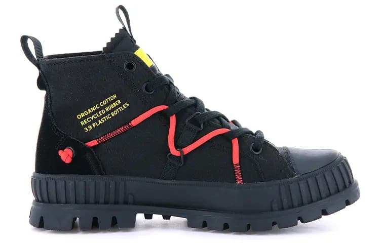 Palladium Outdoor Boots Unisex Black Yellow/Red 2