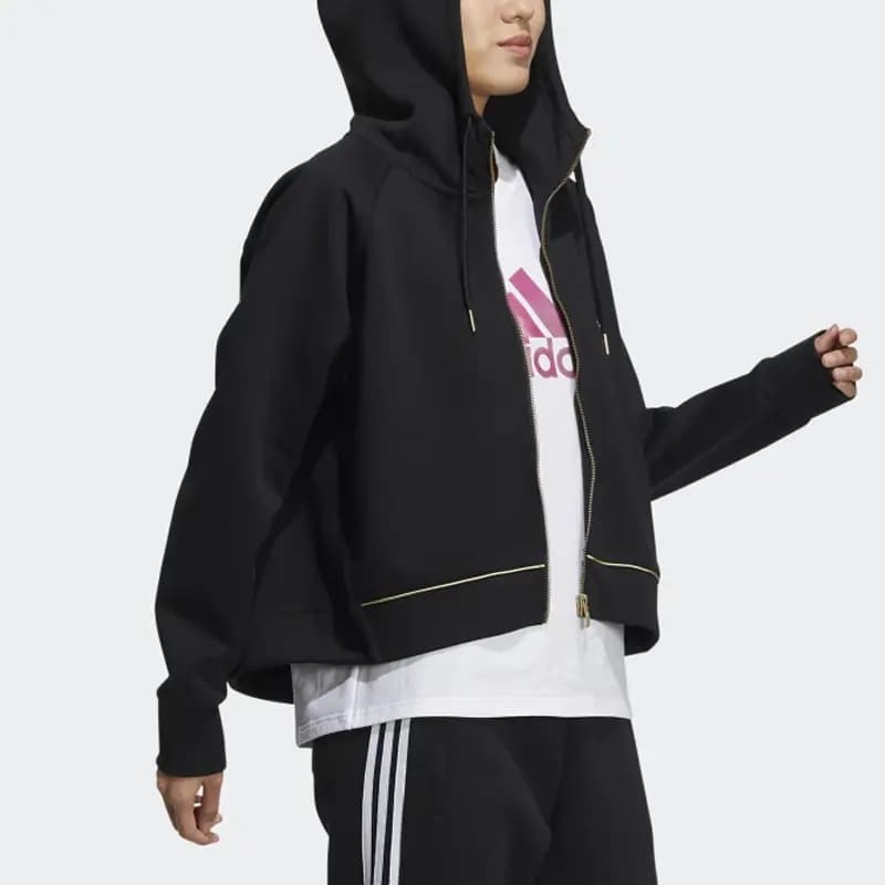 Adidas Cropped Coats Women's Black 4