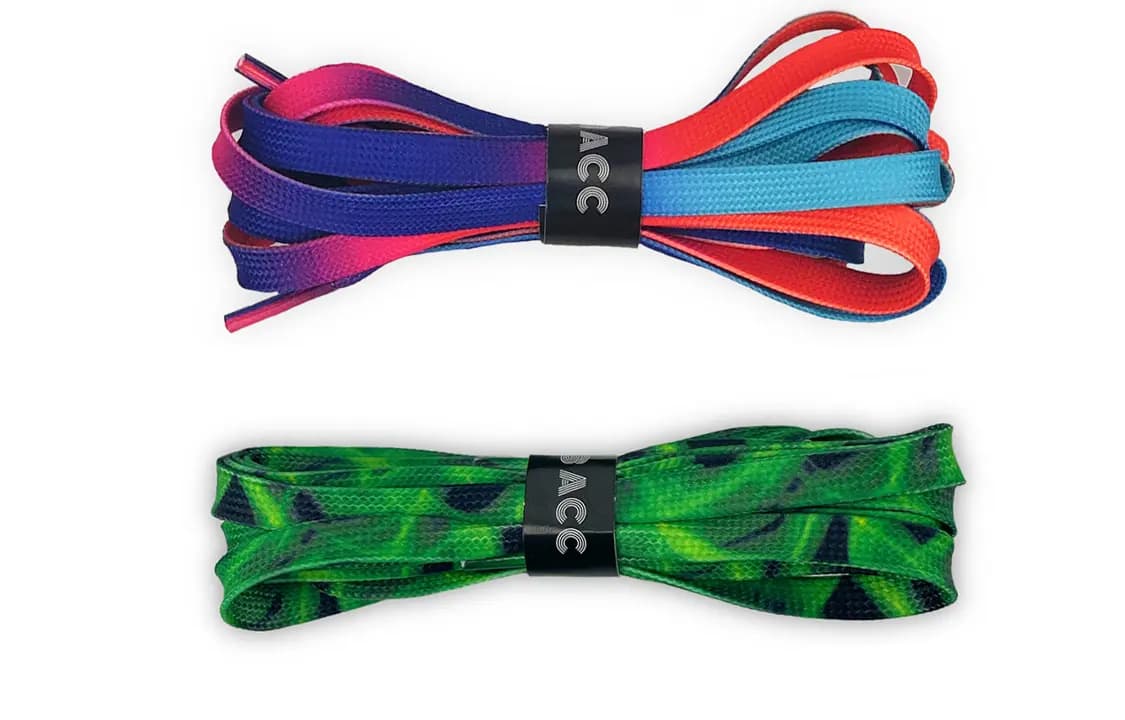 US8ACC Gaming Gradient Cotton Candy Laser Green Flame E-Sports GOOD GAME Universal Sneaker Color Matching Shoelaces 2-Pack Unisex 7
