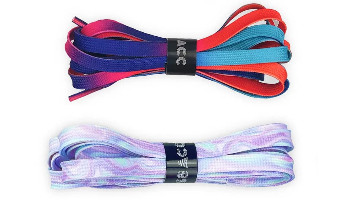 US8ACC Gaming Gradient Cotton Candy Laser Green Flame E-Sports GOOD GAME Universal Sneaker Color Matching Shoelaces 2-Pack Unisex 6