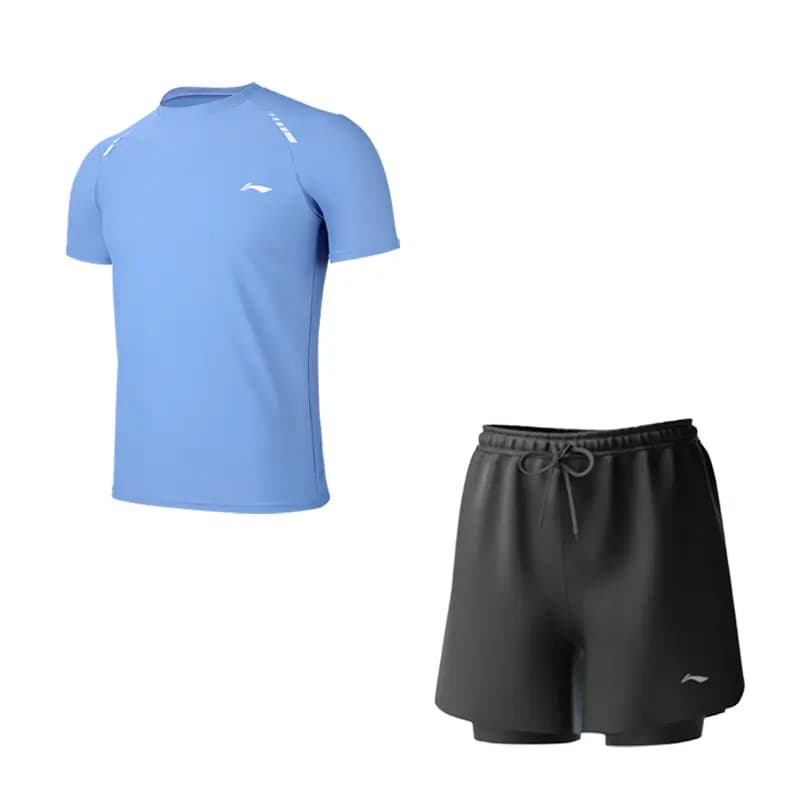 LiNing Li-Ning UPF50+ Sun Protection UV-Resistant Professional Chlorine-Resistant Quick-Dry Anti-Embarrassment Beach Sports Swimwear Set Men's