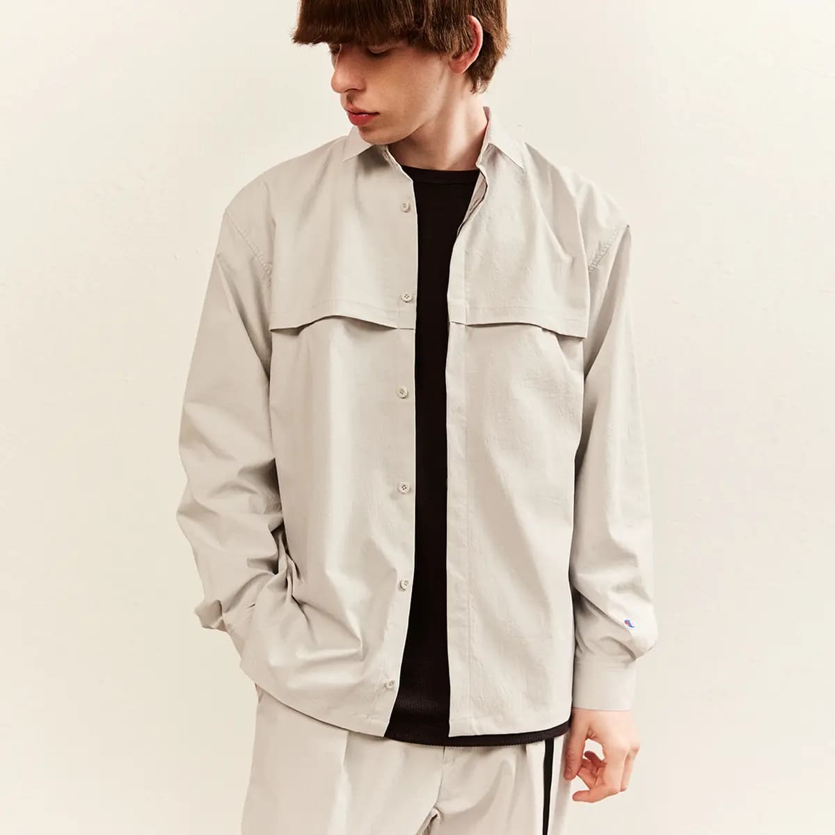 Champion SS22 Uzunqol Köynək Unisex Qara 7