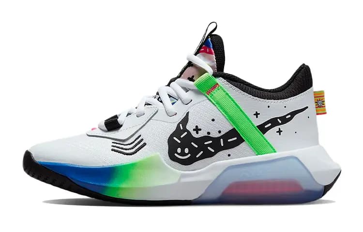 Youth Nike Air Zoom Crossover Uşaq Basketbol Ayaqqabısı Ağ/Yaşıl