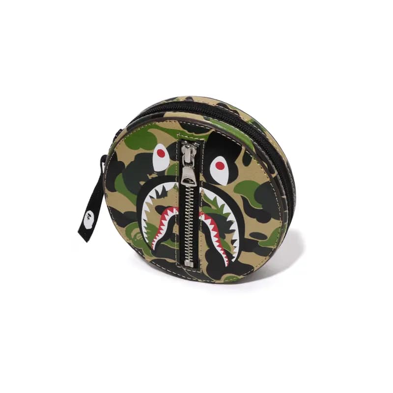 A BATHING APE Camo Shark Coin Purse Unisex Mavi/Yaşıl/Çəhrayı 5
