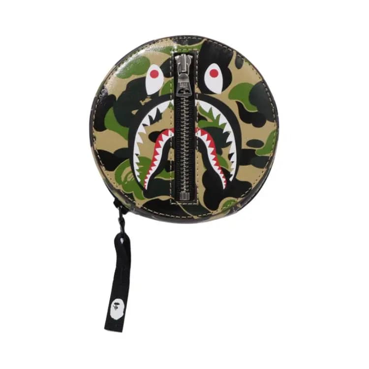 A BATHING APE Camo Shark Coin Purse Unisex Mavi/Yaşıl/Çəhrayı 4