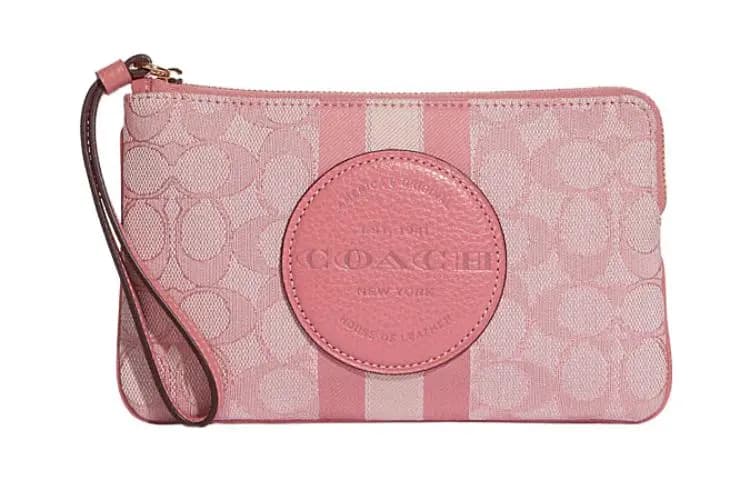 COACH Dempsey 19 Signature Jacquard Qadın Pulqabısı Qızılı/Qəhvəyi