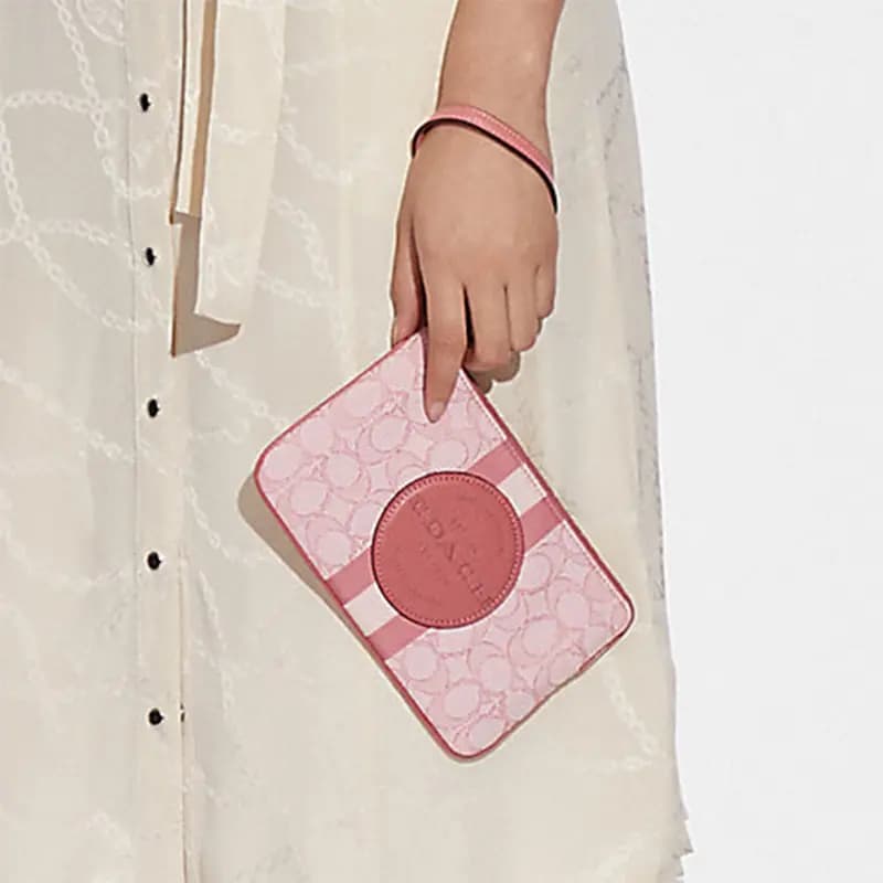COACH Dempsey 19 Signature Jacquard Qadın Pulqabısı Qızılı/Qəhvəyi 6