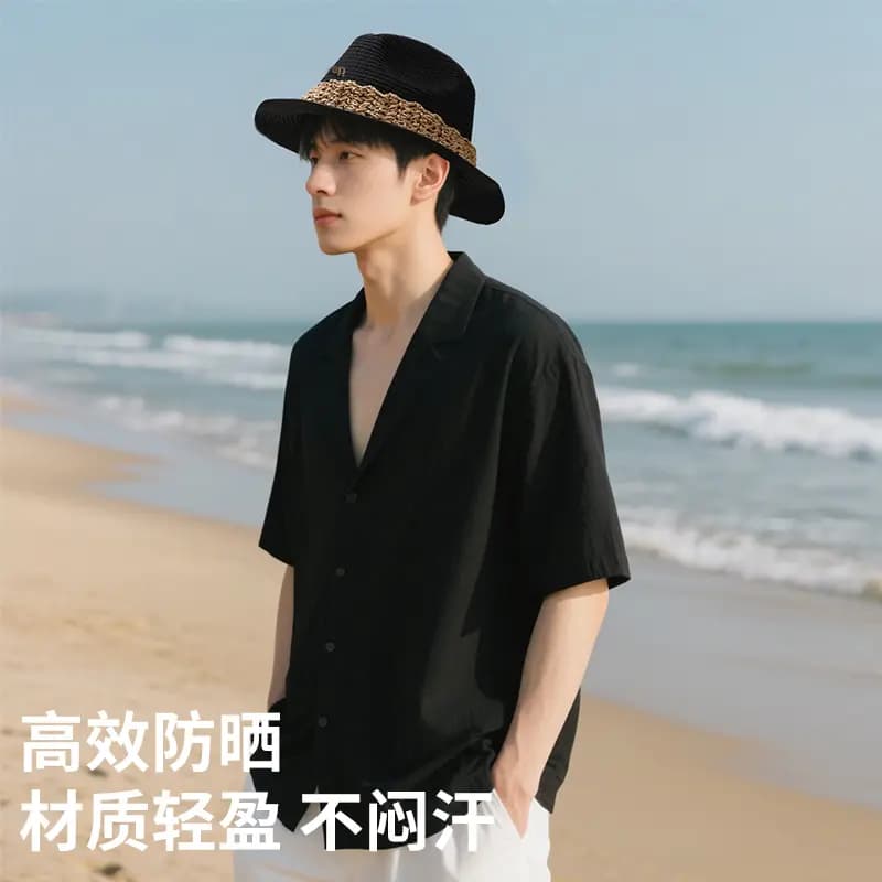 Old Money Style Jeep Wide Brim Panama Hat Beach Vacation Style Sun Hat High-End Woven Hollow Formal Hat Breathable #Good Luck Lightweight Sun Hat Unisex 4