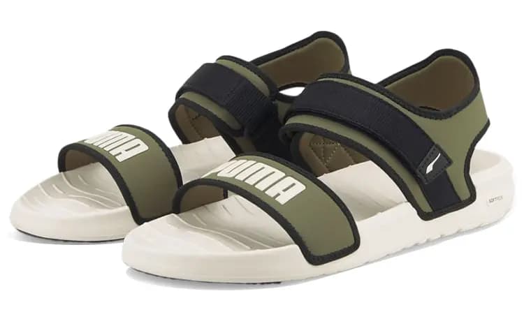 Puma Softride Slide 'White Dark Green Moss' 3