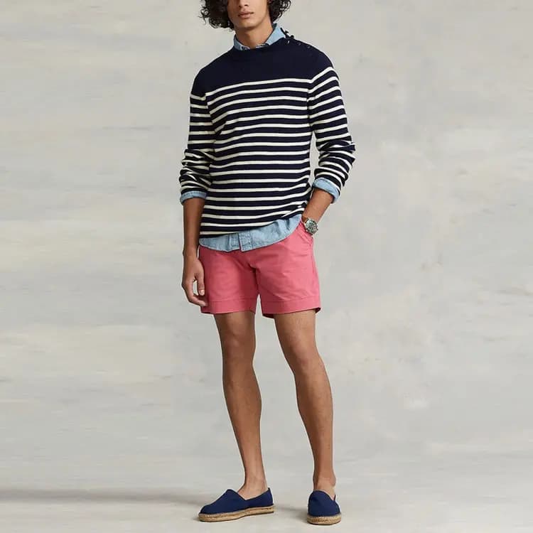 Polo Ralph Lauren SS22 Long Sleeve Stripe Round Neck Knit Sweater Men's Navy Blue 2