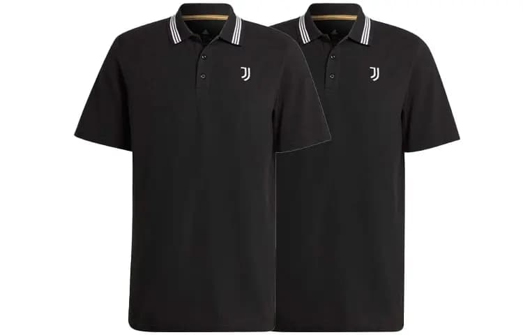 adidas Print Collared Short Sleeve Polo Shirt Men's Black 5