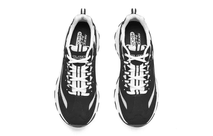 Skechers D'LITES 1.0 İdman Ayaqqabısı Kişi Qara/Ağ 4