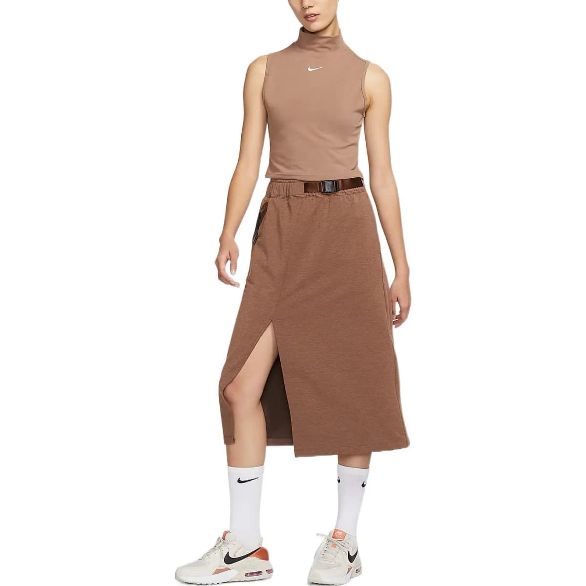 Nike High-Waisted Skirt Qadın Qəhvəyi 3