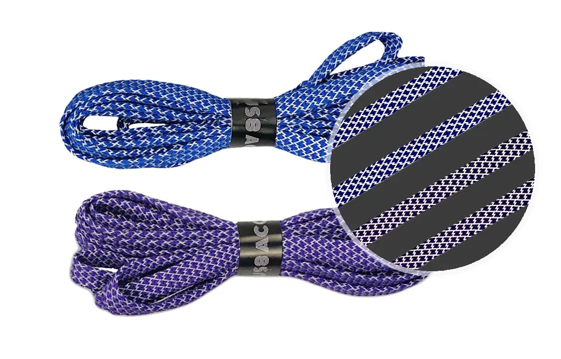 US8ACC Reflective 3M Silver Glow Yellow Blue Black Solid Grid Pattern Universal Shoelaces 2-Pack Set 9