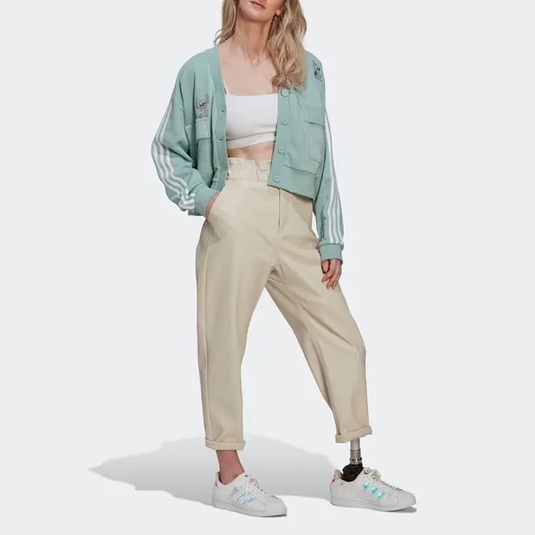 Adidas Originals x Disney SS22 Qadın Örgü Geyim Yaşıl 3