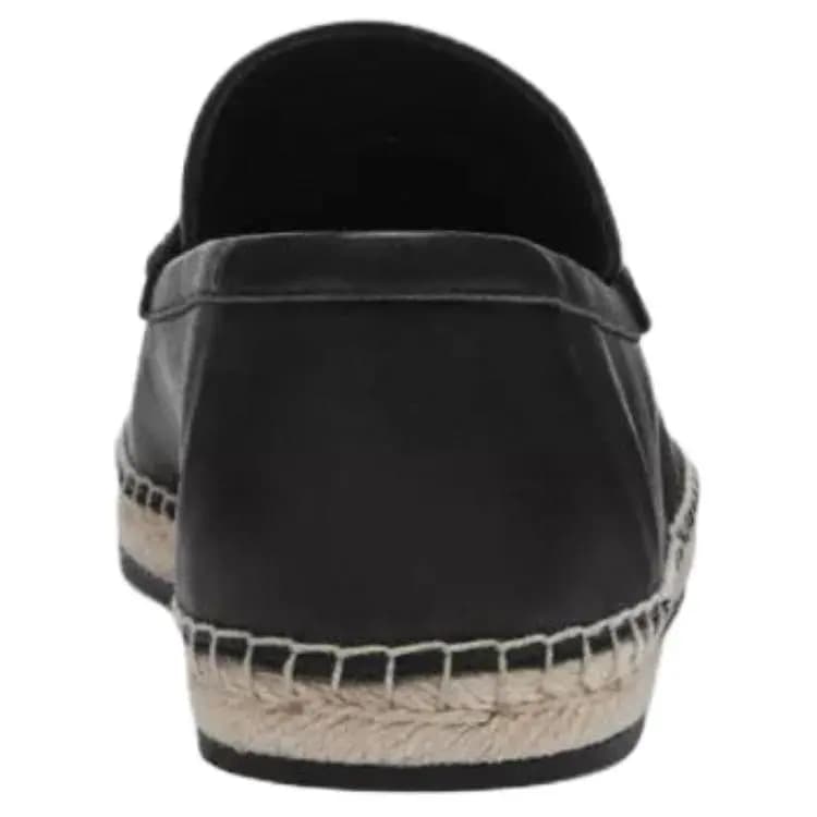 COACH Leather Round-Toe Slip-On Loafers Espadrilles Women's Black 5