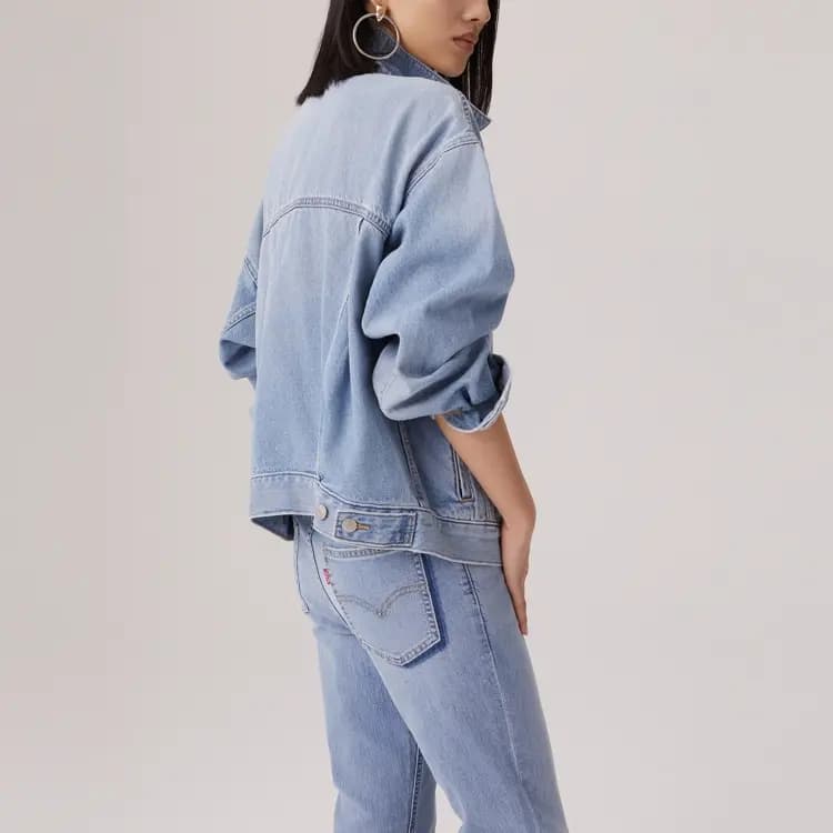 levi’s Casual Comfortable Minimalist Single-Breasted Long Sleeve Denim Jacket Women's 5