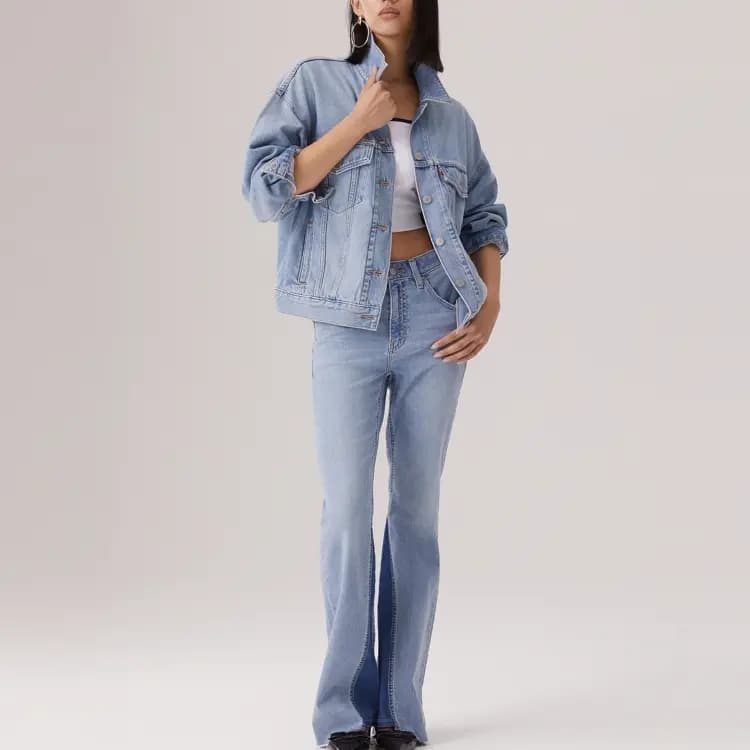 levi’s Casual Comfortable Minimalist Single-Breasted Long Sleeve Denim Jacket Women's 4