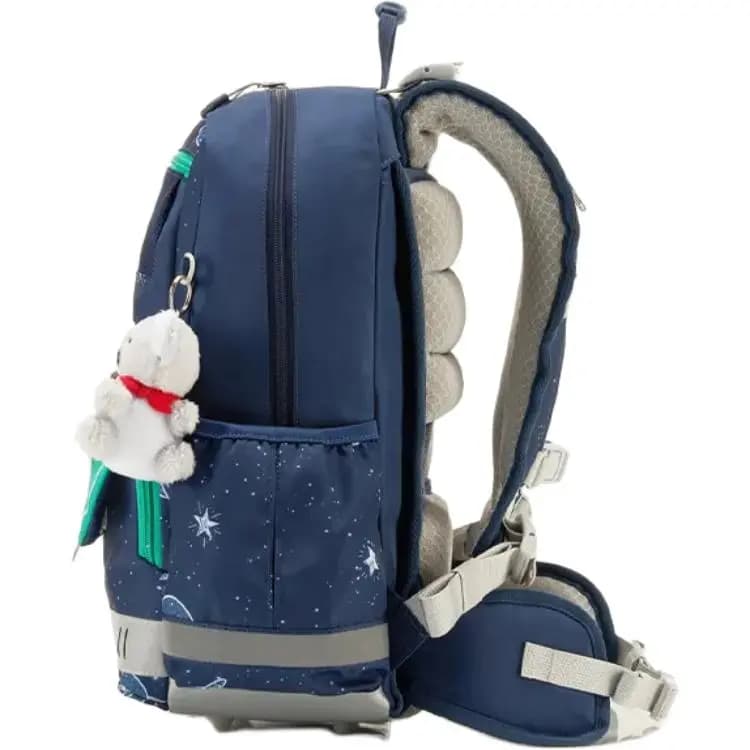 SAMSONITE Color Block Design Fabric Student Backpack Men's Navy Blue Green 3