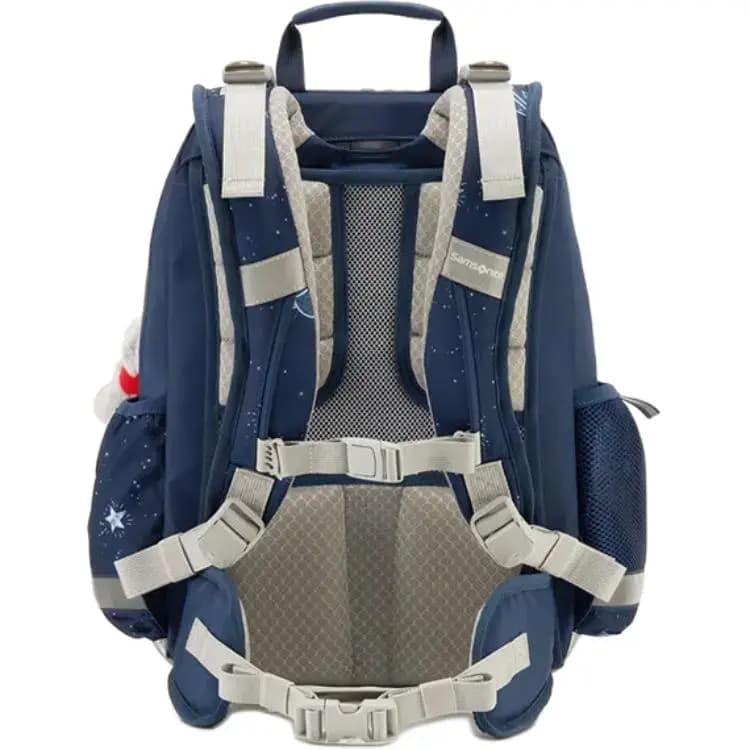 SAMSONITE Color Block Design Fabric Student Backpack Men's Navy Blue Green 4