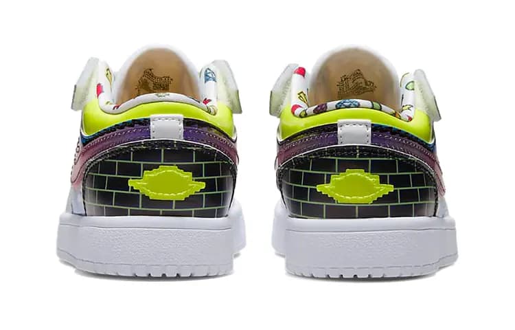BP Kids Air Jordan 1 Low Retro Basketball Shoes White 5