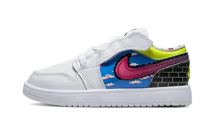 BP Kids Air Jordan 1 Low Retro Basketball Shoes White