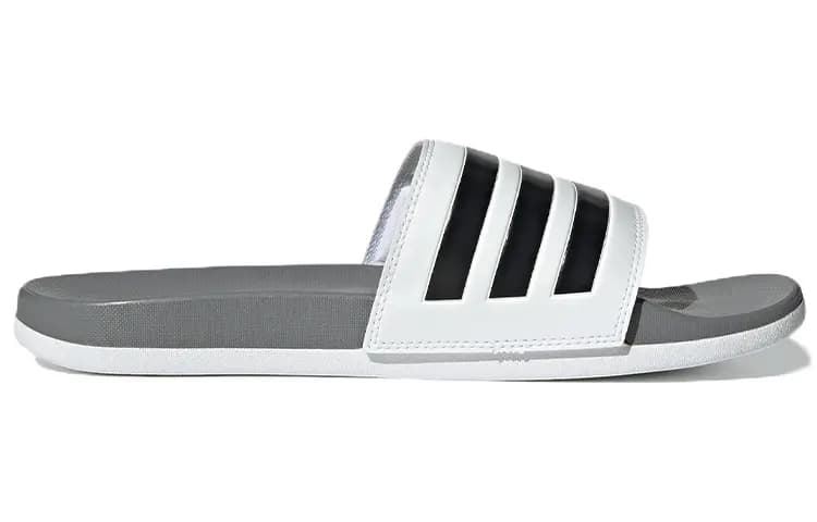 Adidas Adilette Comfort Slides Cloud White Core Black Grey Three 2