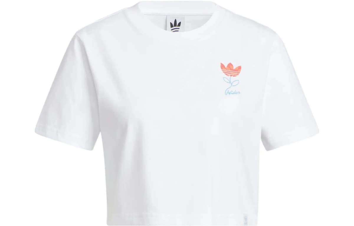 adidas Originals Crop T-Shirt Qadın Ağ