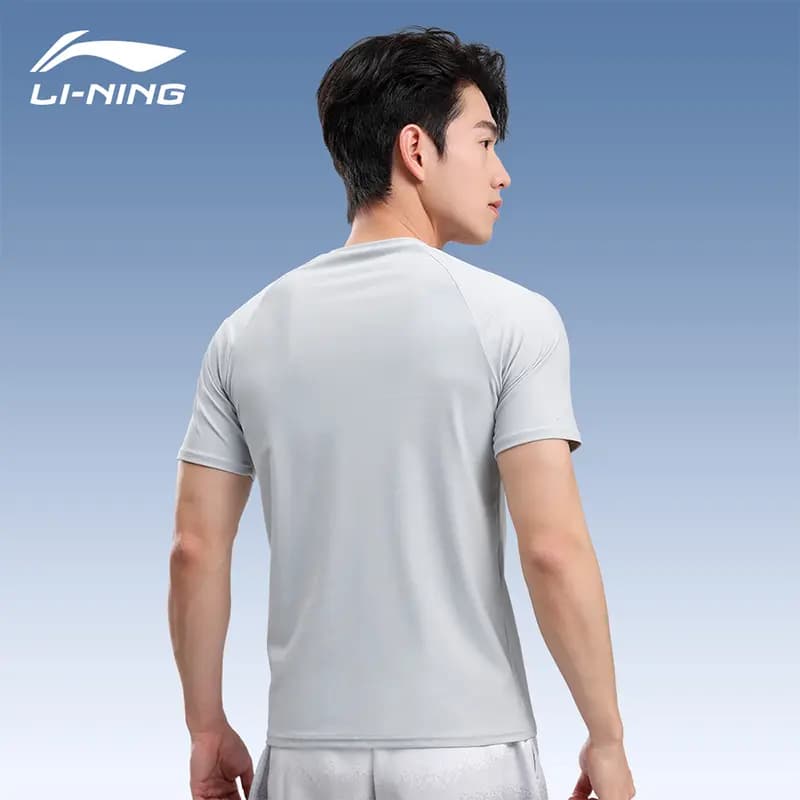 LiNing UPF50+ UV Protection Tech Sun Protection High-Stretch Soft Short Sleeve Double-Layer Shorts Anti-Embarrassment Comfortable Skin-Friendly Swim Casual Sport Two-Piece Swimsuit Set Men's 3