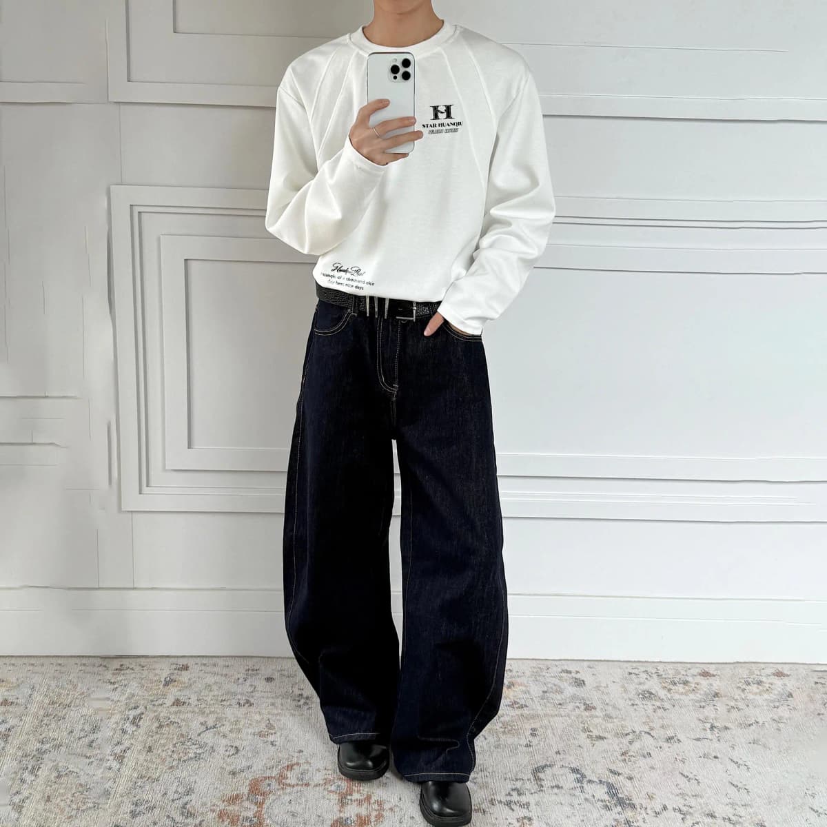HUANQIU Uzunqol Köynək Unisex 4