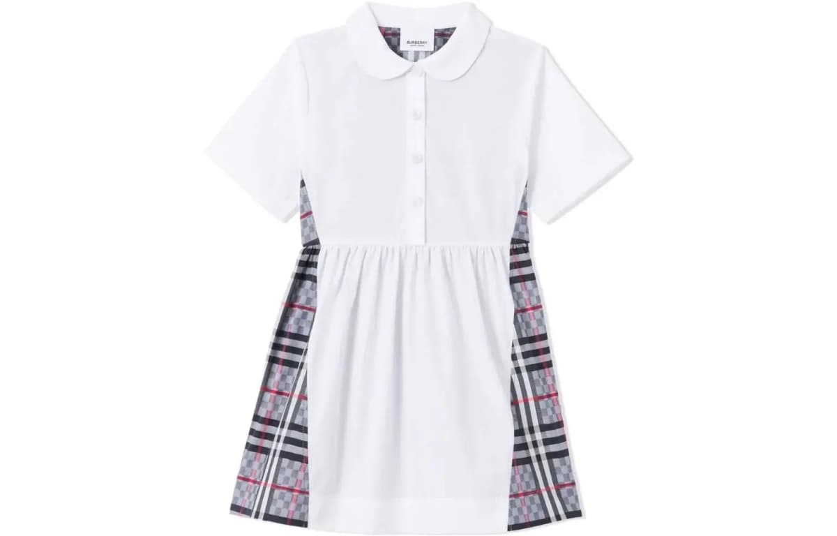 Burberry SS22 Uşaq Donu Ağ