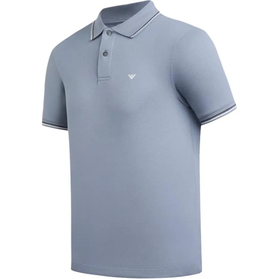 EMPORIO ARMANI SS22 Kişi Polo Köynəyi Tünd Boz 3