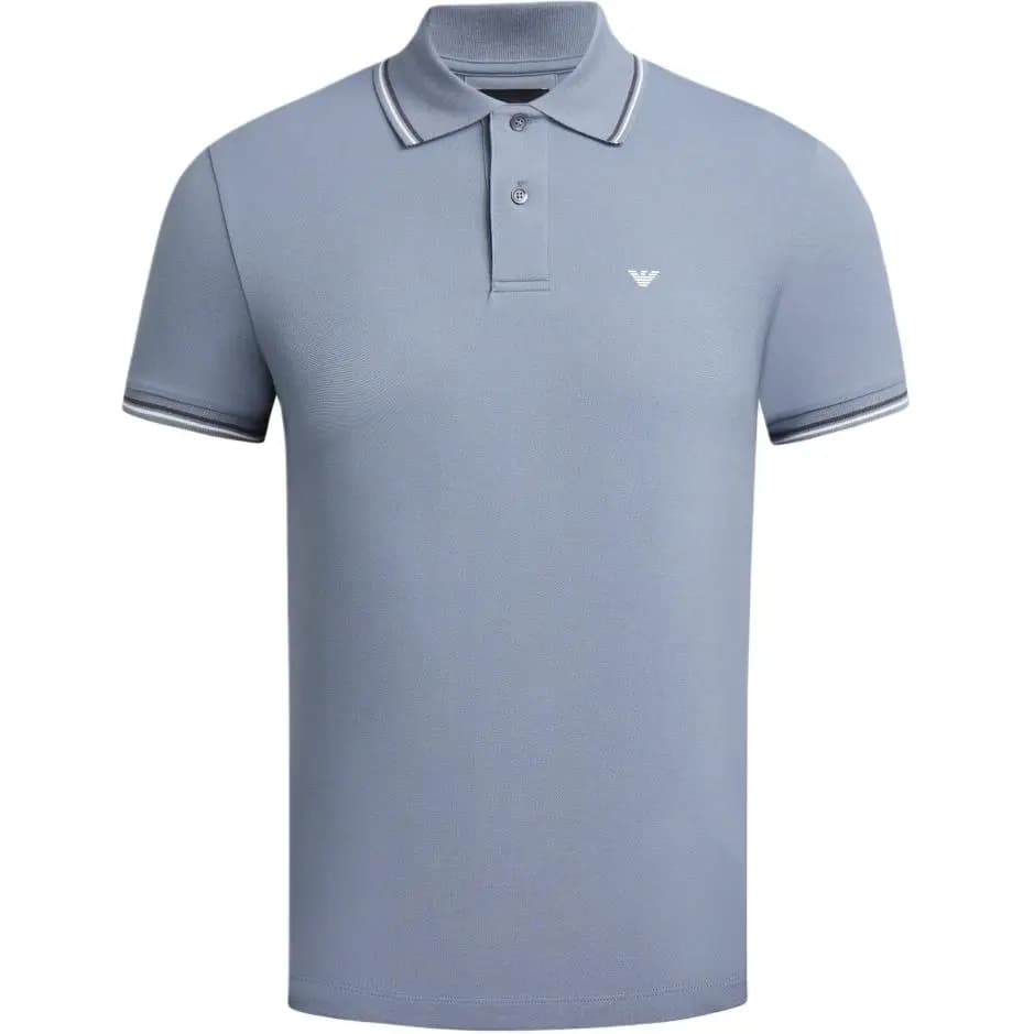 EMPORIO ARMANI SS22 Kişi Polo Köynəyi Tünd Boz