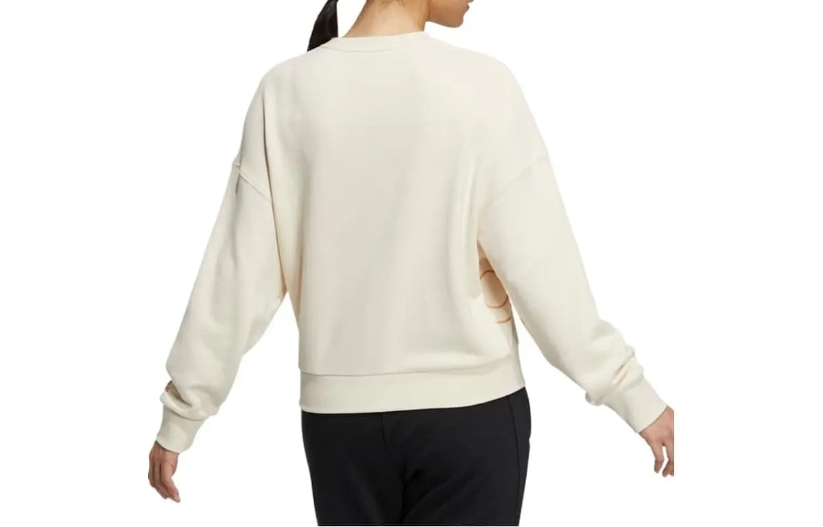 adidas Big Logo Crew Neck Athletic Casual Pullover Hoodie Women's Off-White 2