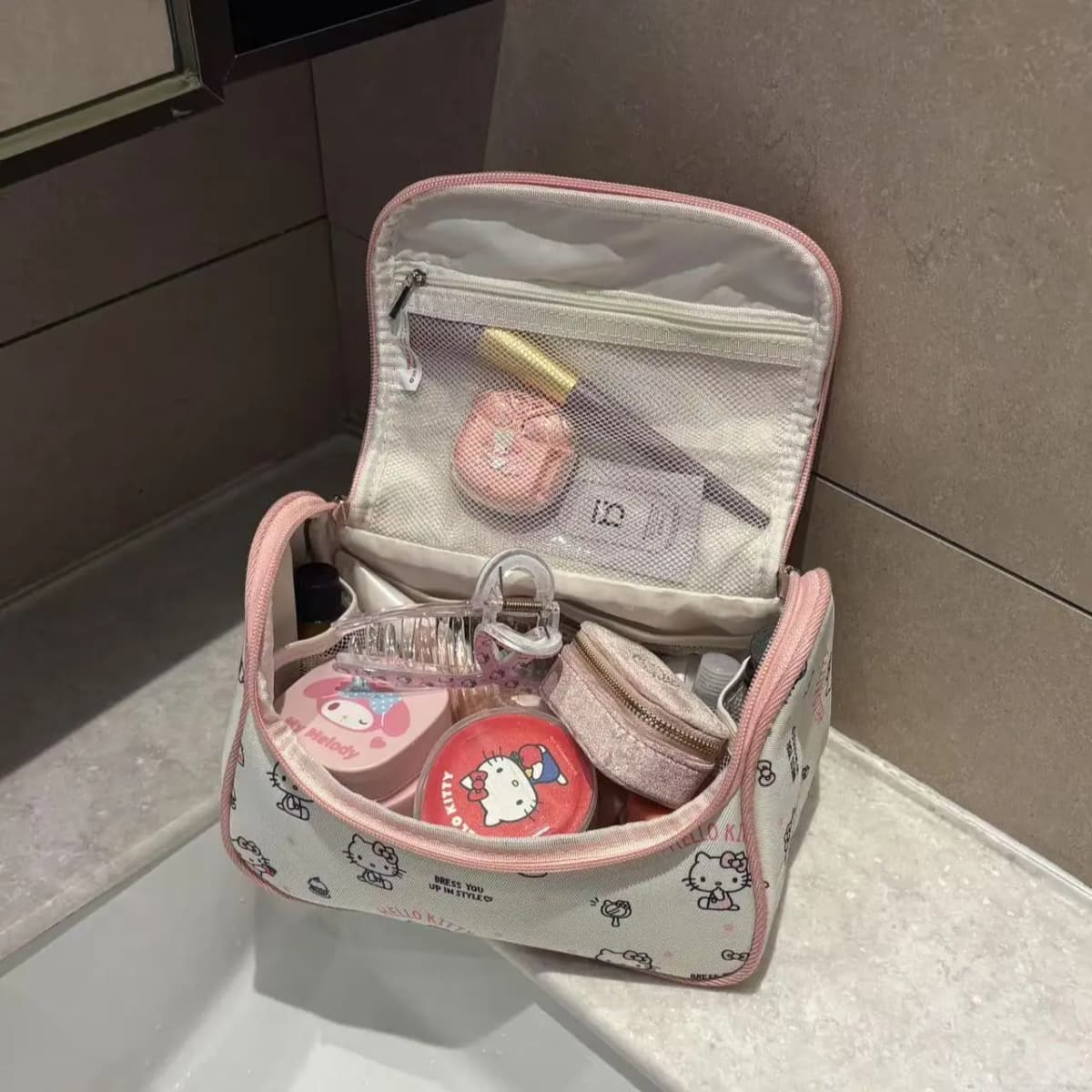 Sanrio Hello Kitty Kosmetika Çantası Qadın Çəhrayı 6