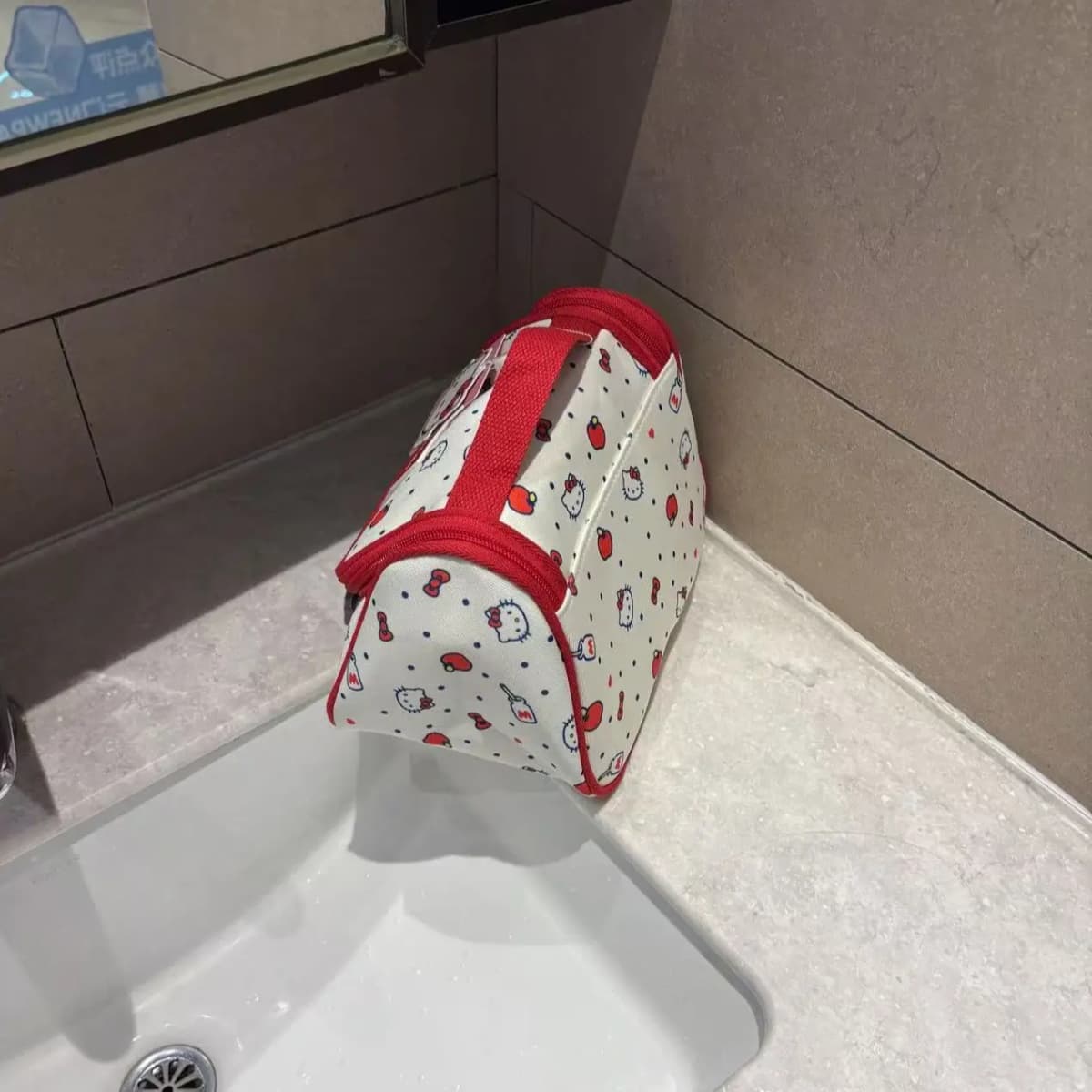 Sanrio Hello Kitty Kətan Çanta Unisex Qırmızı/Ağ 4
