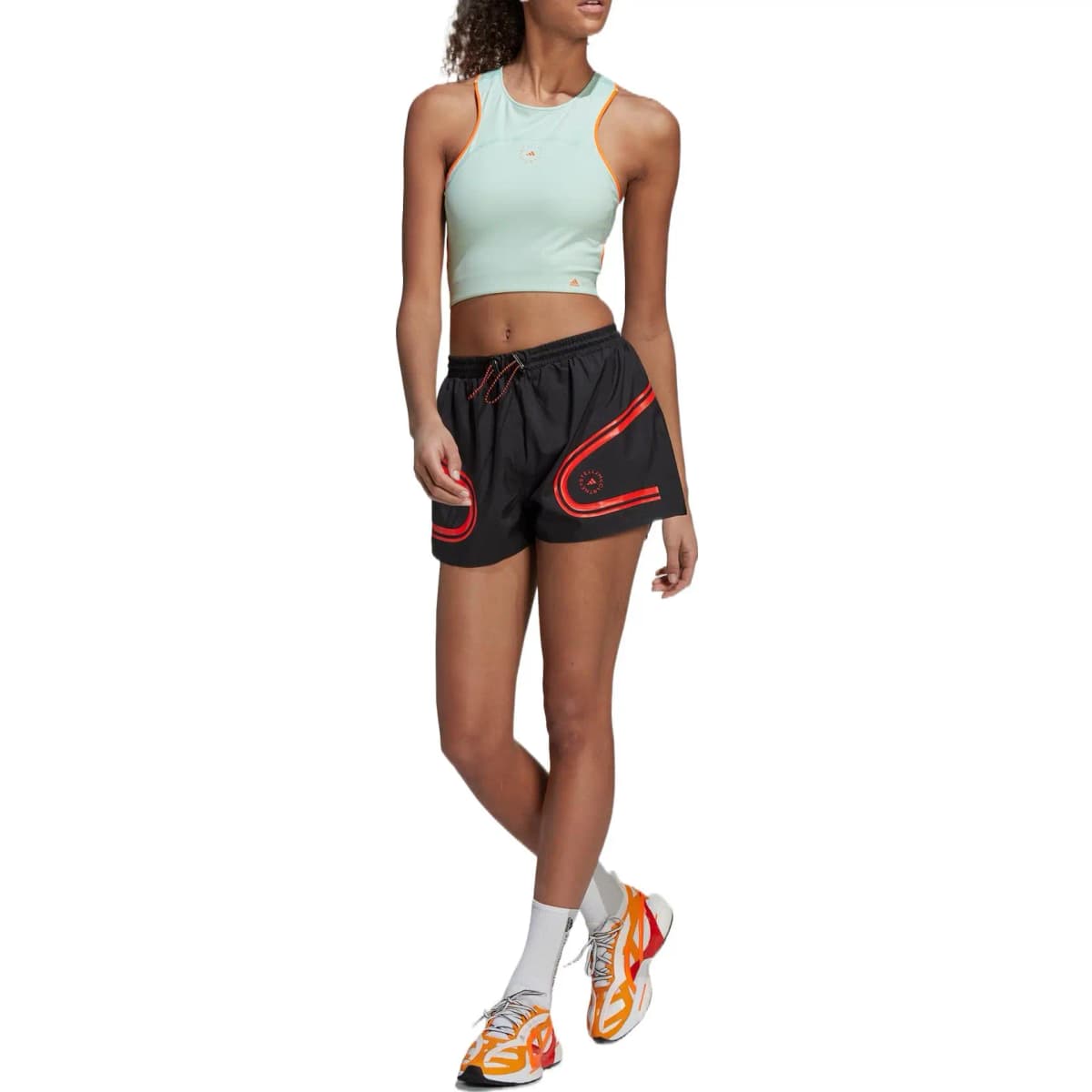 adidas x Stella McCartney Collab Contrast Stripe Athletic Shorts Women's Black 5