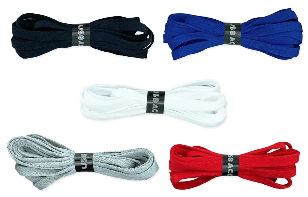 US8ACC Shoelaces Unisex Black White Gray Red Blue Yellow 6