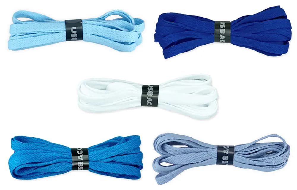 US8ACC Shoelaces Unisex Black White Gray Red Blue Yellow 2