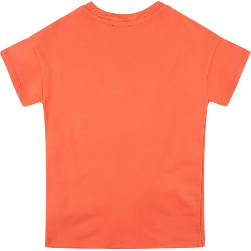 Kids KENZO SS22 Logo Print Short Sleeve Dress Orange 2