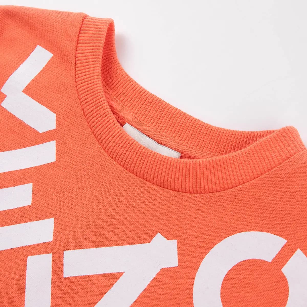 Kids KENZO SS22 Logo Print Short Sleeve Dress Orange 3