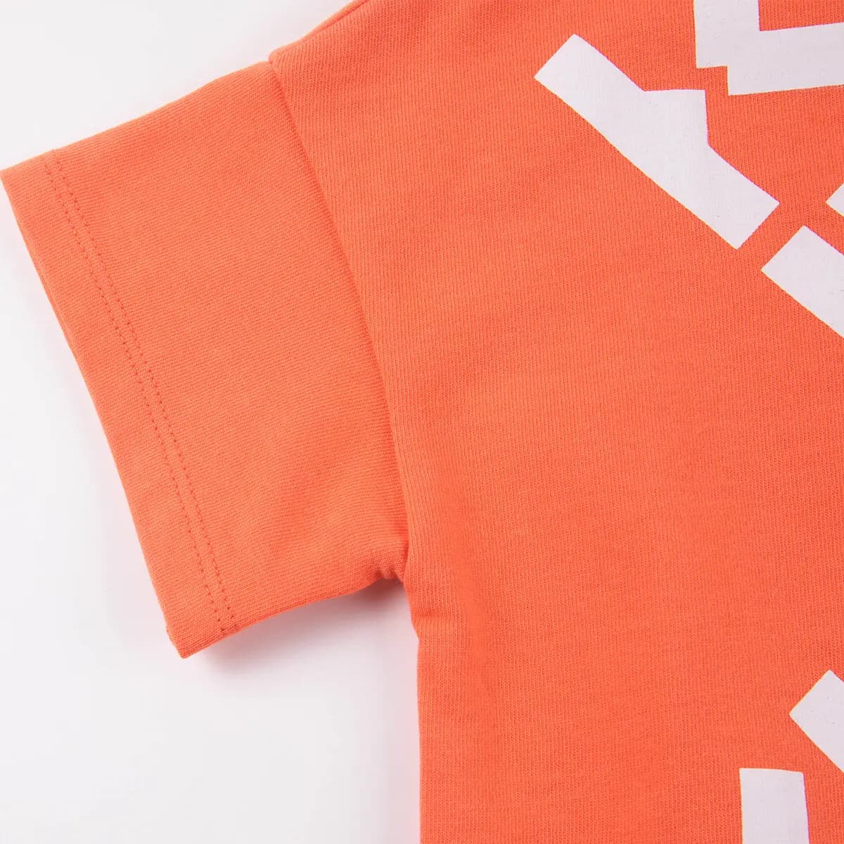 Kids KENZO SS22 Logo Print Short Sleeve Dress Orange 4