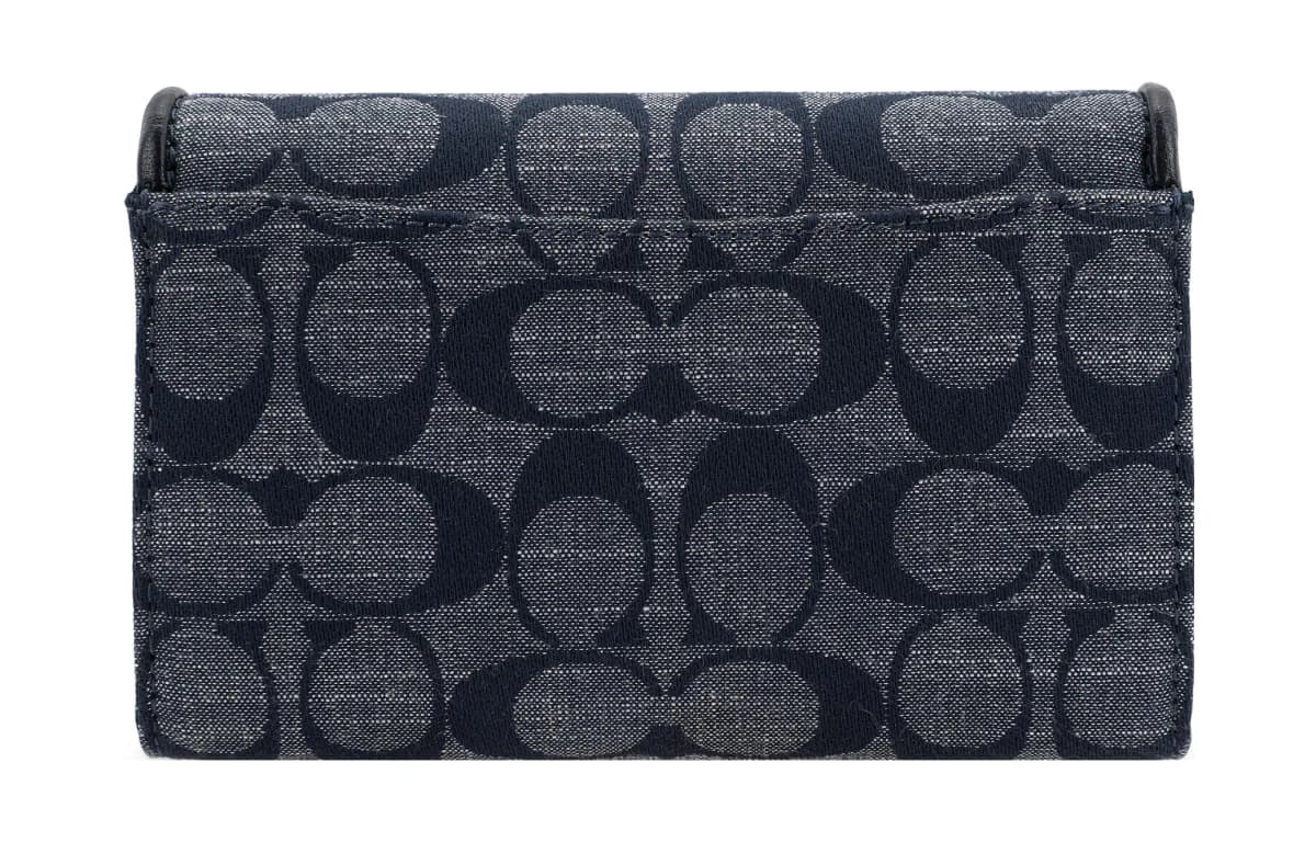 COACH Kleo 15 Signature Jacquard Qadın Pulqabısı Denim Mavi 3